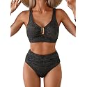 Eomenie High Waisted Bikini Sets for Women Tummy Control U Wired Swimsuit
