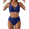 Eomenie High Waisted Bikini Sets for Women Tummy Control U Wired Swimsuit