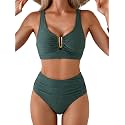 Eomenie High Waisted Bikini Sets for Women Tummy Control U Wired Swimsuit