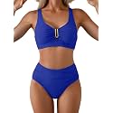 Eomenie High Waisted Bikini Sets for Women Tummy Control U Wired Swimsuit