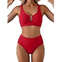Eomenie High Waisted Bikini Sets for Women Tummy Control U Wired Swimsuit