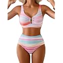 Eomenie High Waisted Bikini Sets for Women Tummy Control U Wired Swimsuit