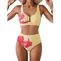 Eomenie High Waisted Bikini Sets for Women Tummy Control U Wired Swimsuit