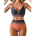 Eomenie High Waisted Bikini Sets for Women Tummy Control U Wired Swimsuit
