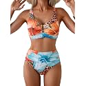 Eomenie High Waisted Bikini Sets for Women Tummy Control U Wired Swimsuit