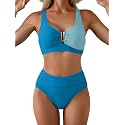 Eomenie High Waisted Bikini Sets for Women Tummy Control U Wired Swimsuit