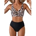 Eomenie High Waisted Bikini Sets for Women Tummy Control U Wired Swimsuit