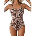 Eomenie Womens Tummy Control Swimsuit Criss Cross Tie Back Bathing Suit