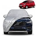 Eon 100% Waterproof Car Cover | Dustproof Sun Protection Cover | Soft Cotton Lining | Triple Stitched | Mirror Pocket | Antenna Pocket | All Weather Body Cover (Silver with Yellow Piping)