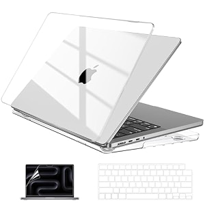 eoocoo compatible for macbook pro 14 inch case 2024 2023 2022 2021 m3 m2 m1 a2918 a2992 a2779 a2442 pro max chip hard shell cases with keyboard cover screen protector crystal clear