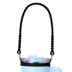 water bottle handle for stanley cup silicone water bottle sling water bottle holder with strap fits most 8-40oz bottles stanley cup accessories black
