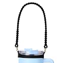 Water Bottle Handle for Stanley Cup, Silicone Water Bottle Sling, Water Bottle Holder with Strap Fits Most 8-40oz Bottles, Stanley Cup Accessories (Black)