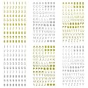 EORTA 6 Sheets 0.4inch Letters Sticker, Small Self-Adhesive Alphabet &amp; Number Stickers, Gold/Silver, Perfect for Epoxy Resin Casting, DIY Crafts &amp; Scrapbook
