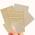 EORTA 6 Sheets 9mm Alphabet Number Stickers Mini Letters Stickers Glitter Alloy Self Adhesive Stickers for Epoxy Resin Casting Decoration DIY Crafts Scrapbook, 9MM