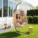 EortheX Hanging Swing Egg Chair with Stand, 350LBS Capacity, Grey