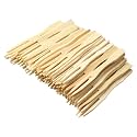 EOS Disposable Wooden Fruit Fork Sets | Mini Fork for Snacks | Eco-Friendly Wooden Cutlery | Bamboo Party Forks | Mini Cocktail Picks |Fruit Appetizers Dessert Forks (Pack of 100, 3.5 inches)