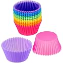 Epaal ® Reusable Silicone Round Moulds Set for Muffins, Cupcake, Jelly, Cake (Pack of 12, Random Colors)