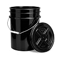 ePackageSupply 5 Gallon Bucket - Food Grade w/Lid BPA-Free, Black/Black, 1