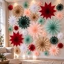 Epakh 18 Pcs Christmas Paper Snowflakes Hanging Bulk, Classic, Multicolor