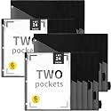 Epakh 24 Pcs Binder Dividers for 3 Rings Binders 2 Pockets Tabs, Black