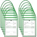 Epakh 30 Pack Office Products Shop Ticket Holders with Hanging Strap 9 x 12 Inches, Dry Erase Pockets, Job Ticket Holders, Both Sides Clear, Welcome to Work Order(Green)