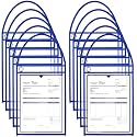 Epakh 30 Pack Office Products Shop Ticket Holders with Hanging Strap 9 x 12 Inches, Dry Erase Pockets, Job Ticket Holders, Both Sides Clear, Welcome to Work Order(Blue)