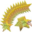 Epakh 36 Pcs Large Stars for Classroom Bulletin Board, Golden Laser