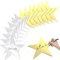 Epakh 36 Pcs Star Cutouts for Classroom Back to School Decor, Gold, Silver