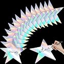 Epakh 36 Pieces Star Card Stock Cutouts Glitter 11 Inch, Changing Color