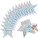 Epakh 36 Pcs Large Stars for Classroom Bulletin Board, Silver Laser