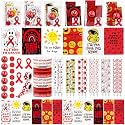 Epakh 788 Pcs Red Ribbon Week Awareness Supplies Bulk, 48 Sets