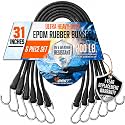 EPDM Rubber Bungee Cords with Hooks - 6x31 Heavy Duty Outdoor Straps