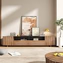 Epecoya 78.8 Inch Extra Long TV Stand for TVs up to 85'', Natural Oak