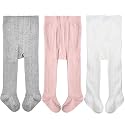 EPEIUS Baby Girl Tights Cable Knit Cotton Seamless Footed Leggings 0-6Y