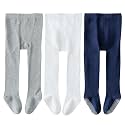 EPEIUS Baby Tights Baby Girls Non-Slip Plain/Ribbed Leggings Seamless Cotton Stockings Pantyhose Newborn Infant Toddler