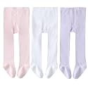 EPEIUS Baby Tights Baby Girls Non-Slip Plain/Ribbed Leggings Seamless Cotton Stockings Pantyhose Newborn Infant Toddler
