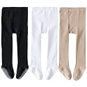 EPEIUS Baby Tights Baby Girls Non-Slip Plain/Ribbed Leggings Seamless Cotton Stockings Pantyhose Newborn Infant Toddler