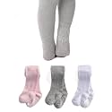 EPEIUS Baby Tights Baby Girls Non-Slip Plain/Ribbed Leggings Seamless Cotton Stockings Pantyhose Newborn Infant Toddler