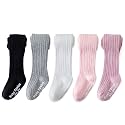 EPEIUS Baby Tights Baby Girls Non-Slip Plain/Ribbed Leggings Seamless Cotton Stockings Pantyhose Newborn Infant Toddler