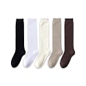 EPEIUS Girls Knee High Socks, Seamless Cotton School Uniform Socks 3-5 Pack