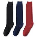 EPEIUS Girls Knee High Socks, Seamless Cotton School Uniform Socks 3-5 Pack