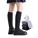 EPEIUS Girls Knee High Socks, Seamless Cotton School Uniform Socks 3-5 Pack