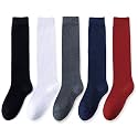 EPEIUS Girls Knee High Socks, Seamless Cotton School Uniform Socks 3-5 Pack