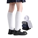 EPEIUS Girls Knee High Socks, Seamless Cotton School Uniform Socks 3-5 Pack