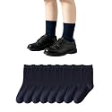 EPEIUS Kids Crew Socks Seamless Cotton Dress Socks for Boys Girls 1-15Y