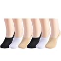 EPEIUS Womens No Show Socks Non Slip Thin Seamless White Nude Invisible Socks Footies Low Cut Liner 3/6 Pairs