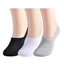 EPEIUS Womens No Show Socks Non Slip Thin Seamless White Nude Invisible Socks Footies Low Cut Liner 3/6 Pairs