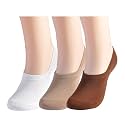 EPEIUS Womens No Show Socks Non Slip Thin Seamless White Nude Invisible Socks Footies Low Cut Liner 3/6 Pairs