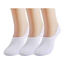EPEIUS Womens No Show Socks Non Slip Thin Seamless White Nude Invisible Socks Footies Low Cut Liner 3/6 Pairs
