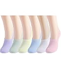 EPEIUS Womens No Show Socks Non Slip Thin Seamless White Nude Invisible Socks Footies Low Cut Liner 3/6 Pairs